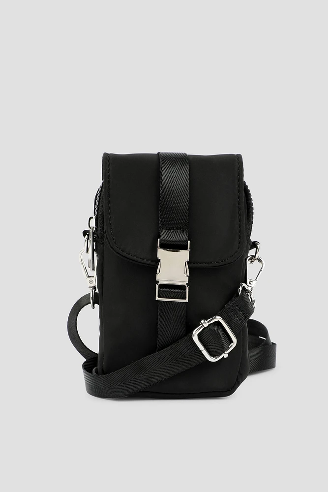 Ardene Nylon Phone Bag in Black | Eco-Conscious