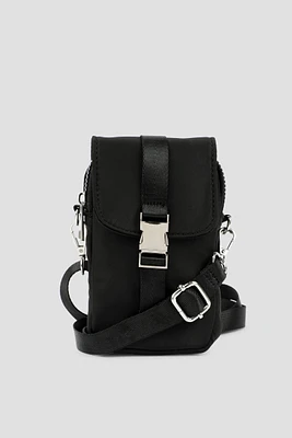 Ardene Nylon Phone Bag in Black | Eco-Conscious