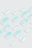 Ardene Kids 20-Pack Mermaid Fake Nails in Light Blue