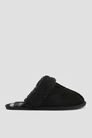 Ardene Mule Slippers with Faux Fur Lining in | Size | Polyester/Faux Suede | Eco-Conscious