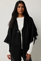 Ardene Shawl with Clasp in Black | Polyester