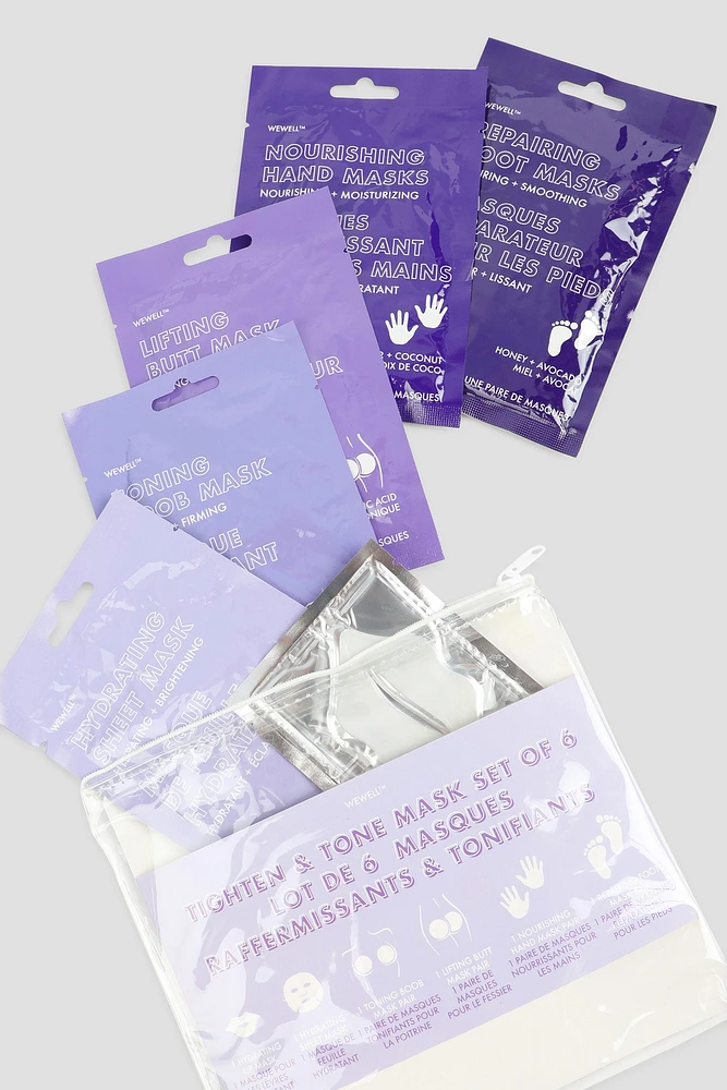 Ardene 6-Pack Variety Masks in Lilac