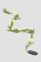 Ardene Hanging Flower Hair Clip in White