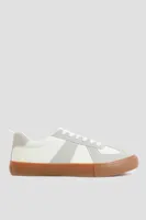 Ardene Man Two-Tone Sneakers For Men in White | Size | Faux Leather
