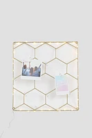 Ardene Honeycomb LED Frame with Pegs in Gold