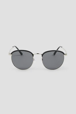 Ardene Metal Round Sunglasses in Black