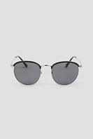 Ardene Metal Round Sunglasses in Black