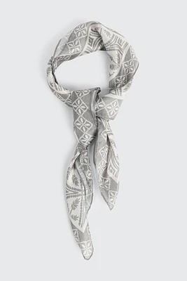 Ardene A.C.W. Square Satin Scarf in Grey | Polyester