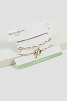 Ardene 3-Pack Chain Bracelets in Gold | Eco-Conscious