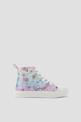 Ardene Kids Printed High Top Sneakers in | Size