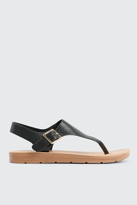 Ardene T-Strap Sandals in | Size | Faux Leather | Eco-Conscious