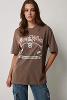 Ardene Oversized Morgan Wallen T-Shirt in Brown | Size | 100% Cotton