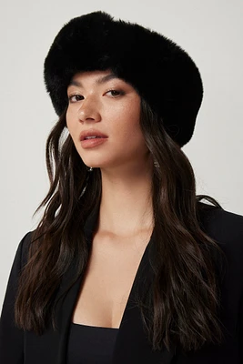 Ardene A.C.W. Faux Fur Headband in Black | Polyester