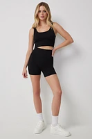 Ardene Seamless Ribbed Biker Shorts in | Size | Polyester/Nylon/Elastane | Eco-Conscious