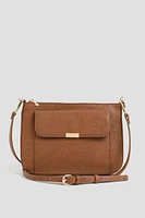 Ardene Small Crossbody Bag in Brown | Faux Leather/Polyester