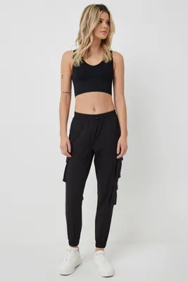 Ardene Smooth Stretch Cargo Joggers in | Size | Polyester/Elastane
