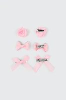 Ardene Kids 6-Pack Hair Bows & Rosettes in Light Pink