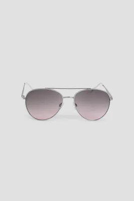 Ardene Aviator Sunglasses with Twisted Detail in Silver