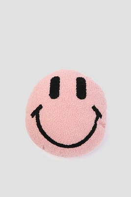 Ardene Smiley Face Cushion in Light Pink