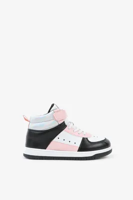 Ardene Kids Bungee Lace Sneakers in Light Pink | Size | Faux Leather