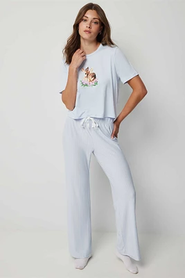 Ardene Super Soft Straight Leg PJ Pants in Light | Size | Polyester/Spandex