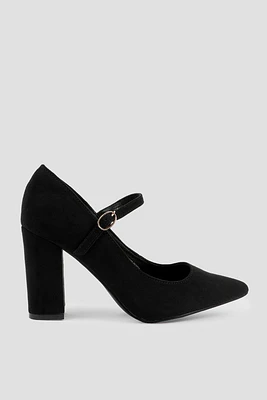 Ardene Pointed Mary Jane Heels in | Size | Faux Suede | Eco-Conscious