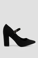 Ardene Pointed Mary Jane Heels in | Size | Faux Suede | Eco-Conscious