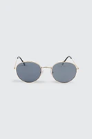 Ardene Round Sunglasses with Metal Frame in Gold