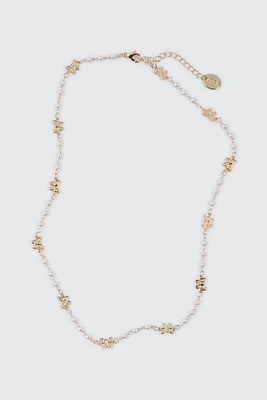 Ardene Pearl & Butterfly Necklace in Gold