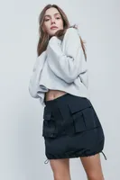 Ardene Parachute Mini Skirt in Black | Size | Nylon