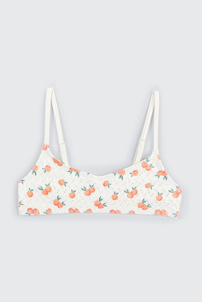 Ardene Kids Crochet Bikini Top in Orange | Size | Polyester/Spandex/Elastane