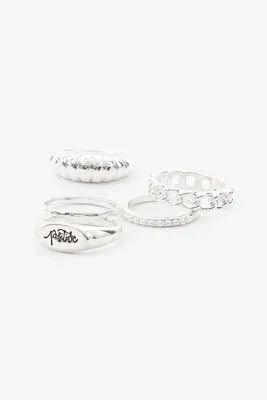Ardene 5-Pack Assorted Silver Rings | Size