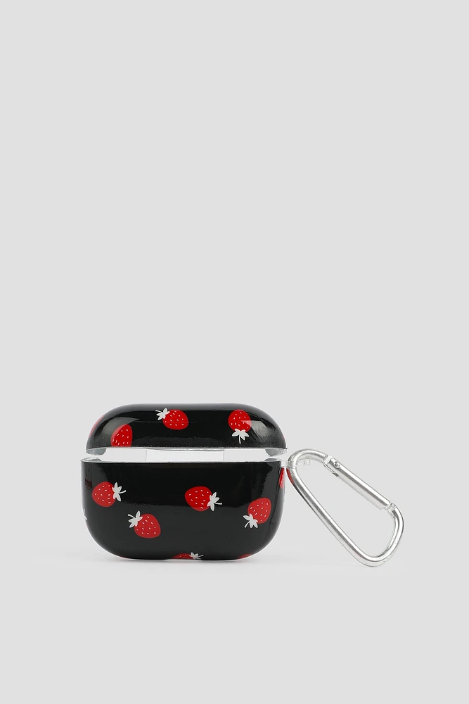 Ardene Strawberry Airpods Case in Black