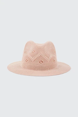 Ardene Woven Fedora in Light Pink | Polyester