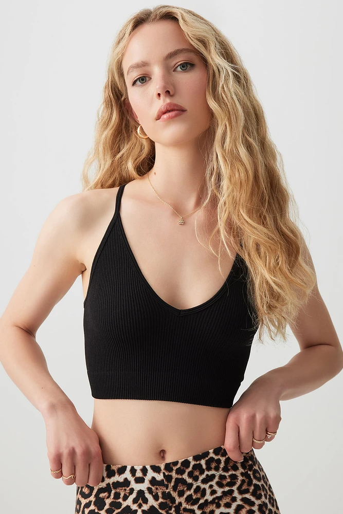 Ardene Basic Open Back Ultra Crop Tank Top in Black | Size | Nylon/Elastane