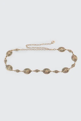 Ardene Medallion Chain Belt in Gold