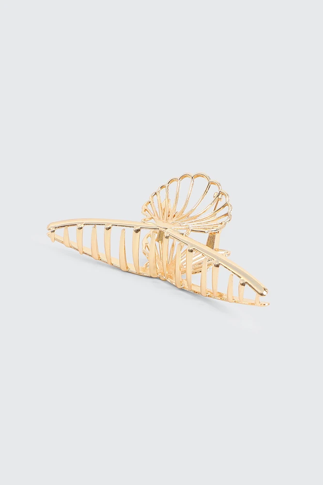 Ardene Seashell Hair Claw in Gold