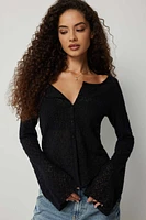 Ardene Brushed Lace Cardigan in | Size | Nylon/Elastane