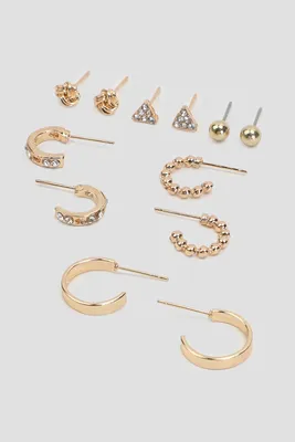 Ardene 6-Pack Hoop & Stud Earrings in Gold | Stainless Steel