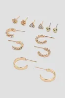 Ardene 6-Pack Hoop & Stud Earrings in Gold | Stainless Steel