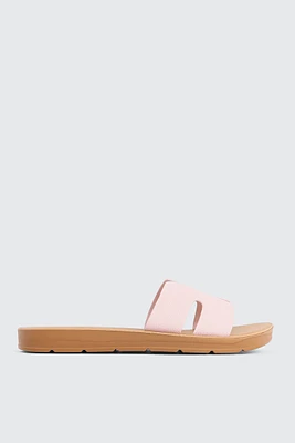 Ardene H-Strap Sandals in Light | Size | Faux Leather | Eco-Conscious