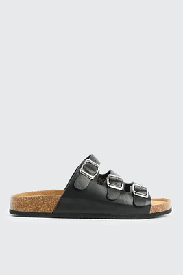Ardene Three-Buckle Sandals in | Size | Faux Suede | Eco-Conscious
