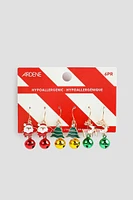 Ardene 6-Pack Holiday Earrings in Red | Stainless Steel