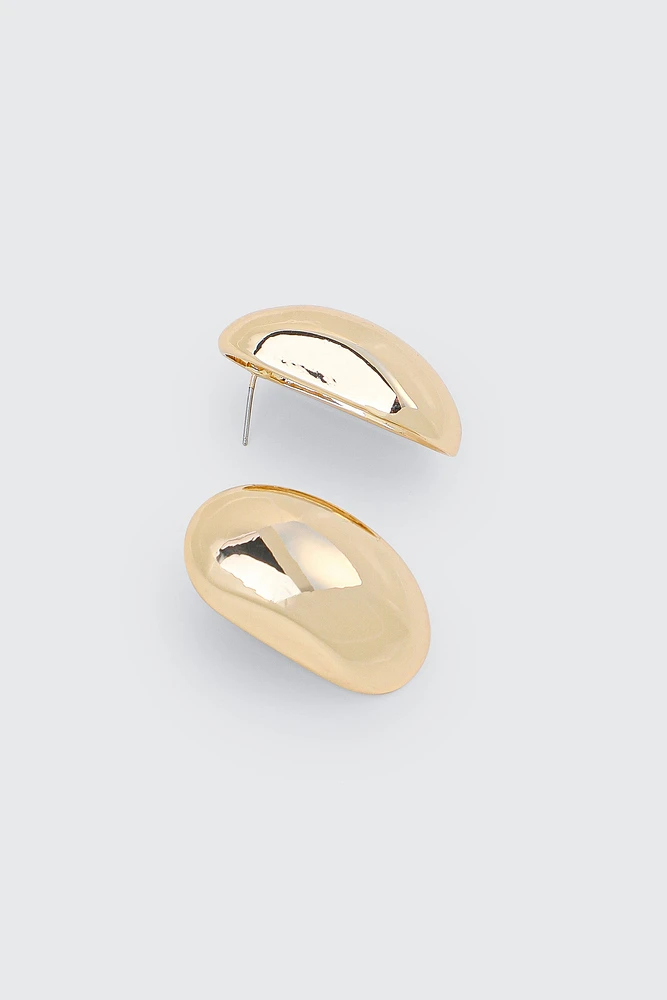 Ardene Chunky Oval Stud Earrings in Gold | Stainless Steel