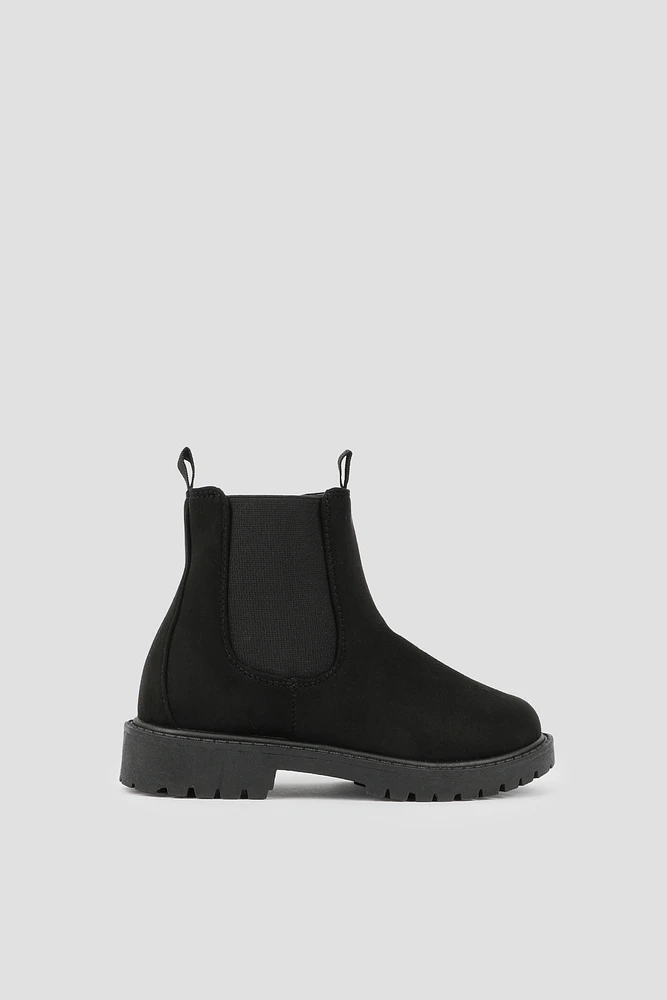 Ardene Kids Chelsea Boots in Black | Size | Faux Suede | Eco-Conscious