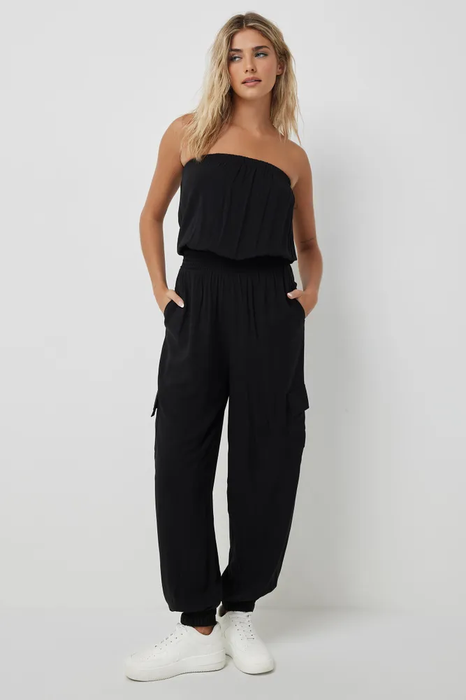 Ardene Tube Jumpsuit with Cargo Pockets in | Size | Rayon