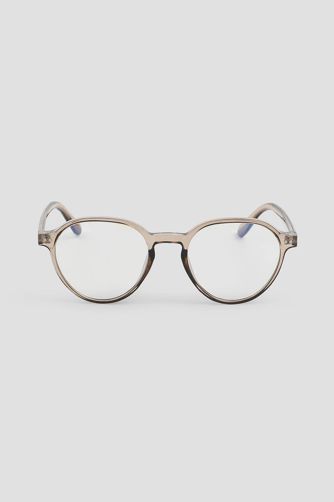 Ardene Blue Light Round Glasses in Clear