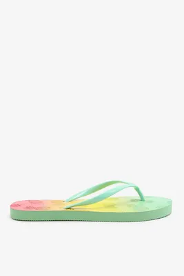 Ardene Tropical Flip-Flops Sandals | Size | Rubber
