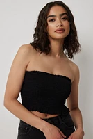 Ardene Smocked Tube Top in Black | Size | Rayon