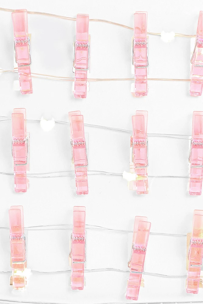 Ardene LED String Lights with Pins in Medium Pink